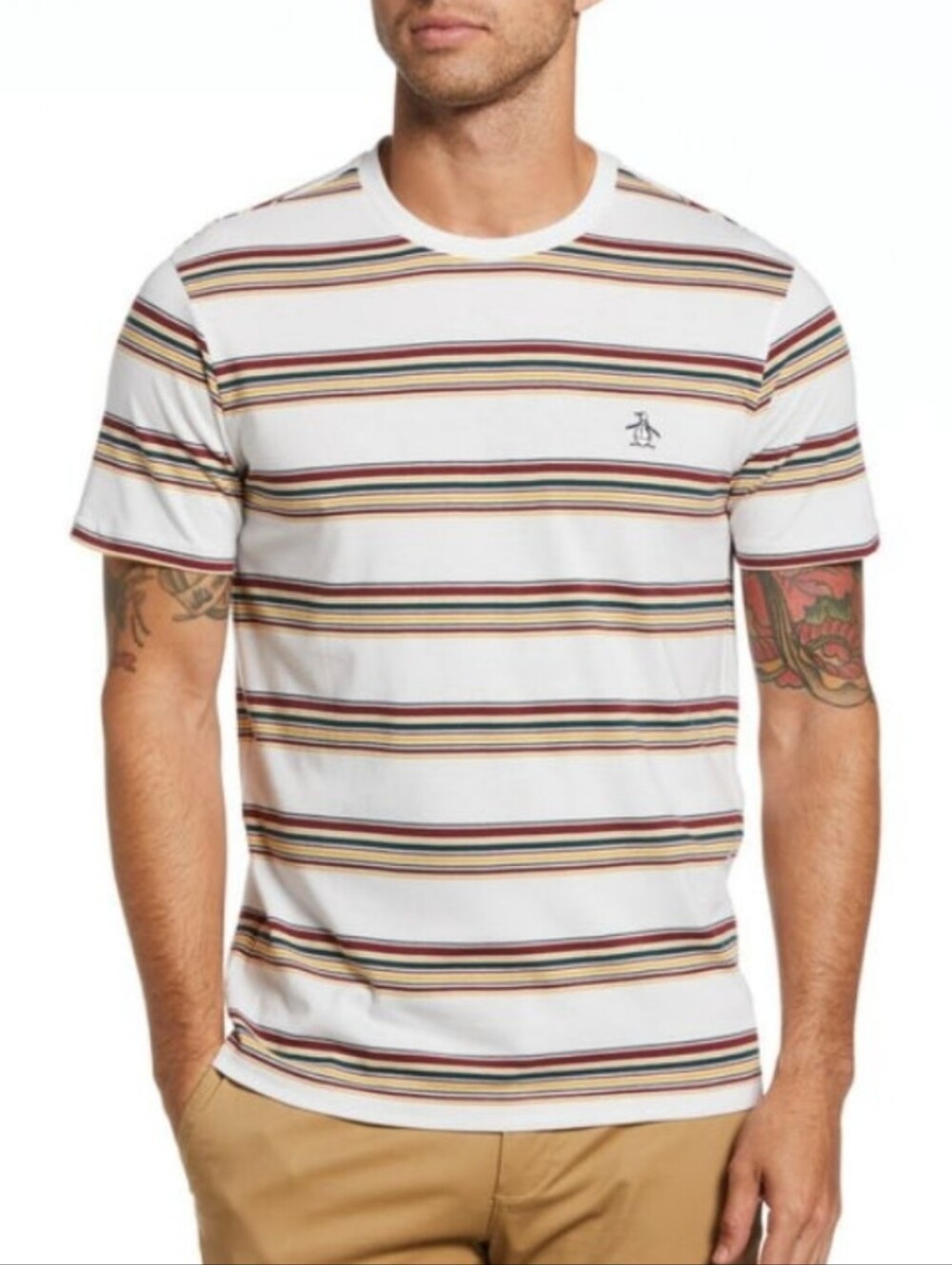Original Penguin Men's Striped Tee Size Medium 100% Cotton
